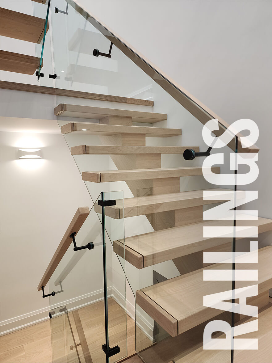 mono beam stairs custom railings